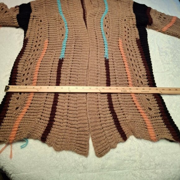 Anonyme Designers Crochet Cardigan Sz M/L Wool Colorful 70s Hippie Retro Boho - Picture 16 of 16
